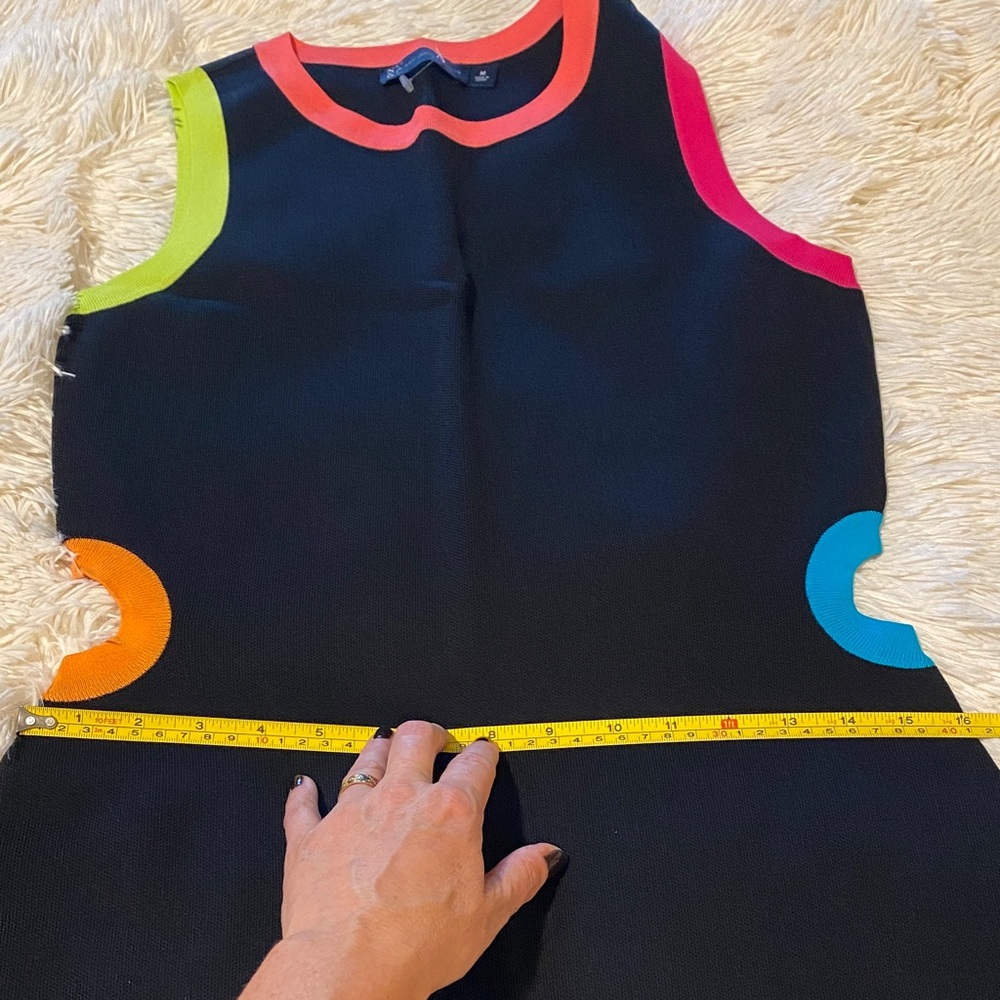 New York & Company Black Dress with Neon Accents. Throwback to the 80’s! - Picture 12 of 14